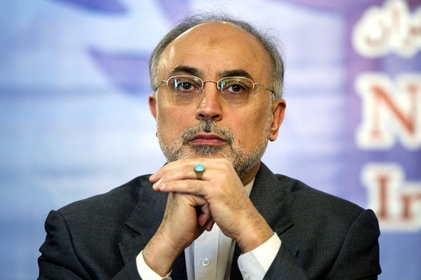 Iran's FM Salehi looks on while attending National Conference on Iran and ECO in Tehran
