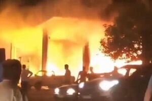 انفجار وحشتناک پمپ بنزین در تاکستان قزوین+فیلم