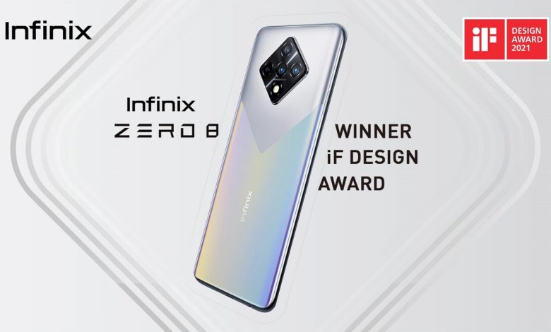 گوشی Infinix Zero 8 محصول شرکت اینفینیکس، برنده جایزه iF DESIGN AWARD 2021 شد!