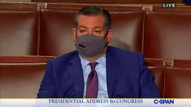 چرت‌زدن تد کروز سناتور جمهوری‌خواه  در هنگام سخنرانی جو بایدن سوژه کاربران شد+فیلم