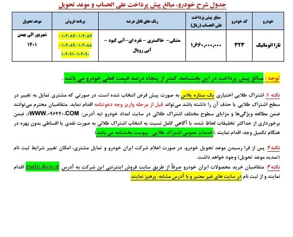 پیش فروش جدید ایران خودرو