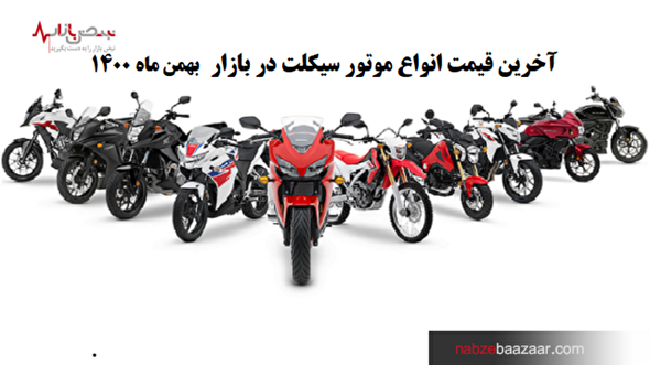قیمت به روز موتورسیکلت در نبض بازار ایران ۴ بهمن۱۴۰۰