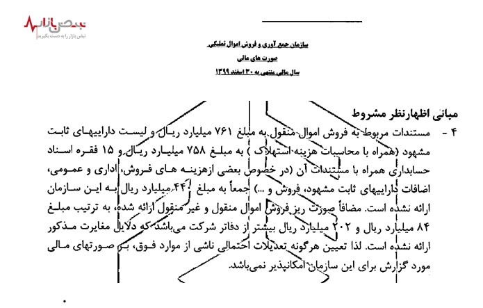 مغایرت در گزارش‌های مالی سازمان جمع آوری و فروش اموال تملیکی