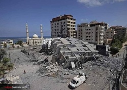 ریزش برج مسکونی بر اثر اصابت موشک اسرائیلی‌ها