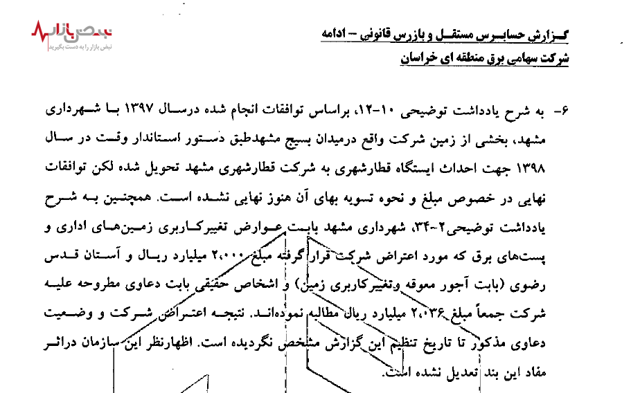 زمین دردسرساز برای برق منطقه‌ای خراسان