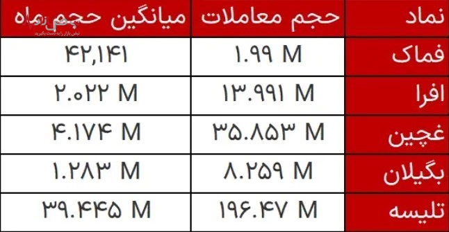 حجم مشکوک در معاملات بورس امروز، یکشنبه ۲ بهمن ۱۴۰۱/جدول