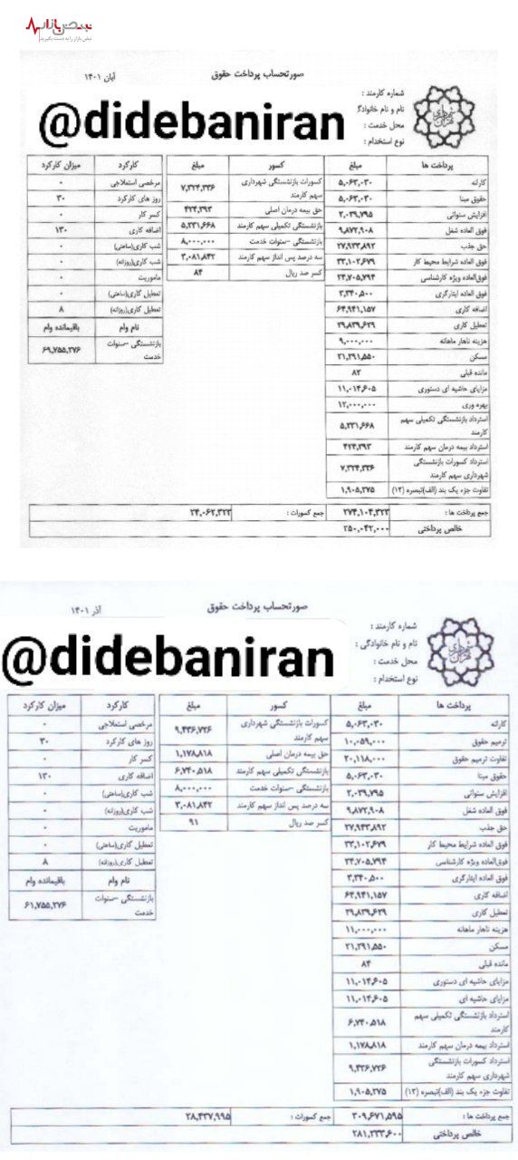 فیش حقوق ۳۰ میلیونی کارمندشورای شهر که در مرخصی زایمان بوده! +سند