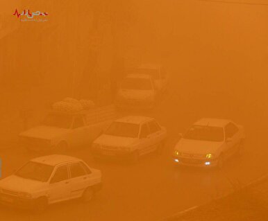 تصاویر آخرالزمانی از گردو غبار شدید در اردبیل