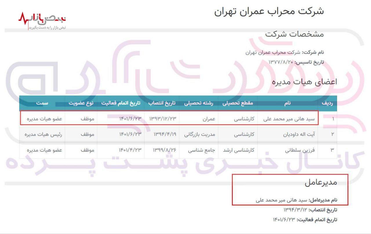 پست ماندگار برای داماد صفدر حسینی!