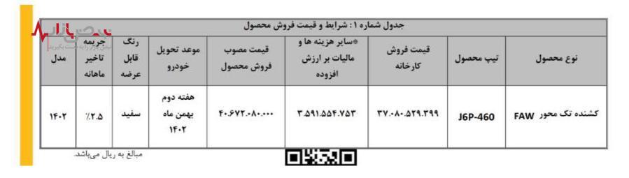 شرایط اولین طرح فروش کشنده J۶ اعلام شد