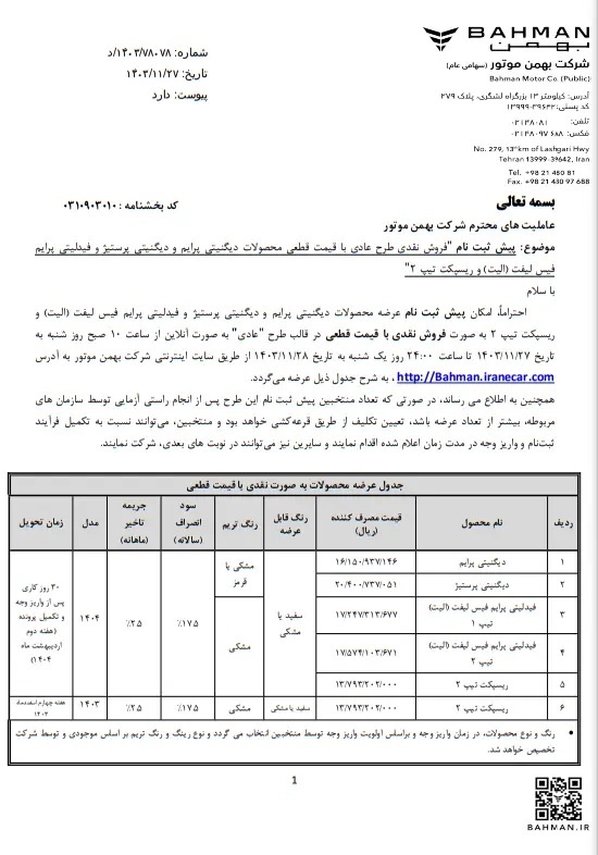 طرح فروش دیگنیتی، فیدیلیتی و ریسپکت در بهمن ۱۴۰۳ + جزییات