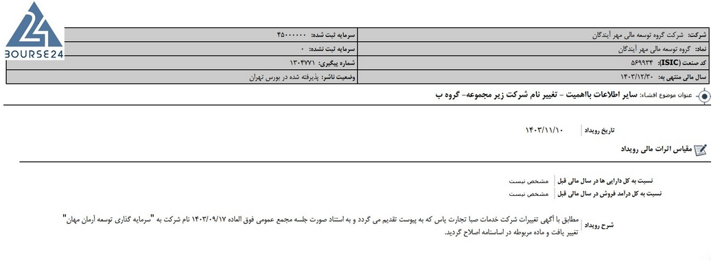 نام شرکت زیر مجموعه «ومهان» تغییر کرد