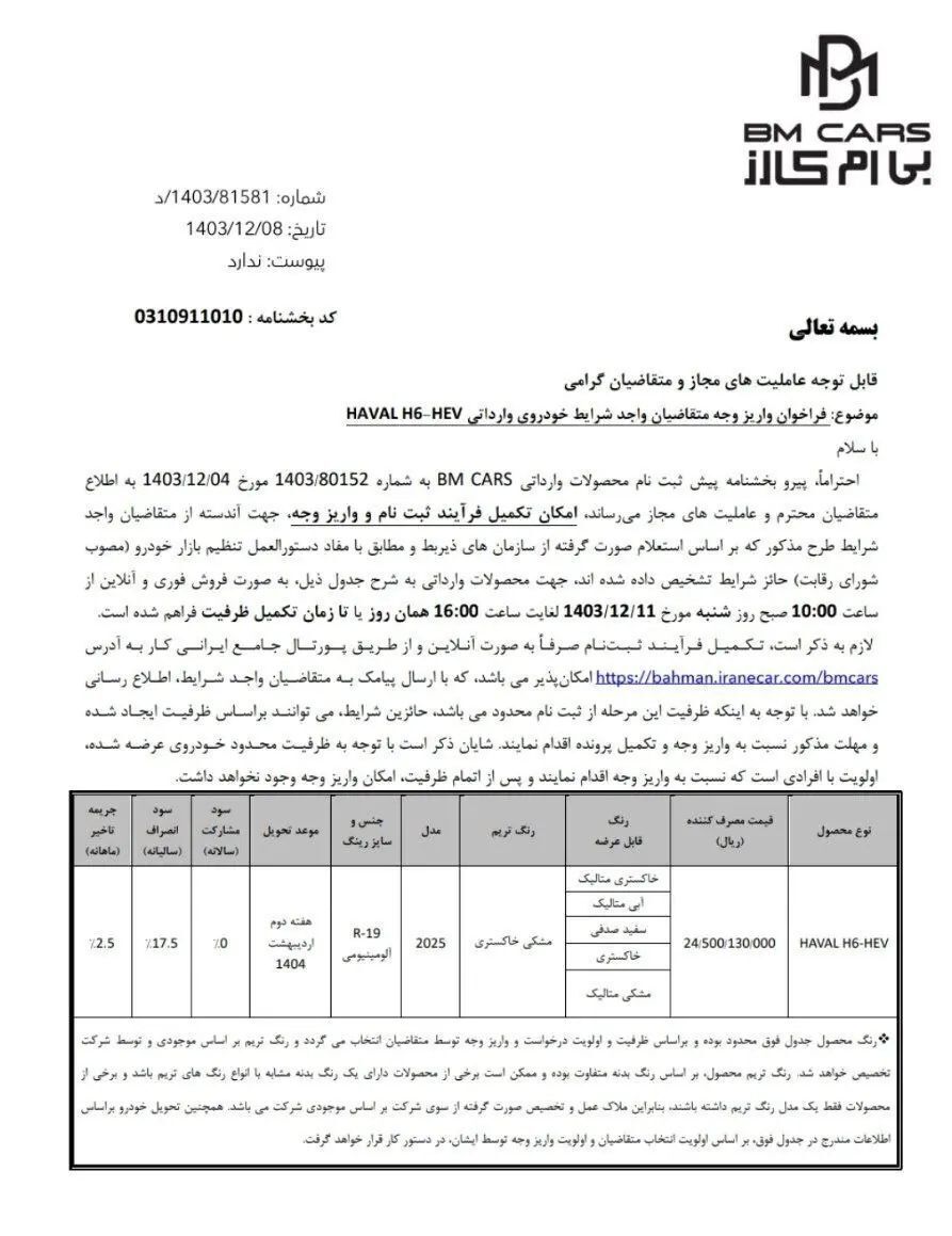 خبر خوش برای خریداران خودرو/ این خودروی وارداتی با شرایط ویژه به فروش می‌رسد!