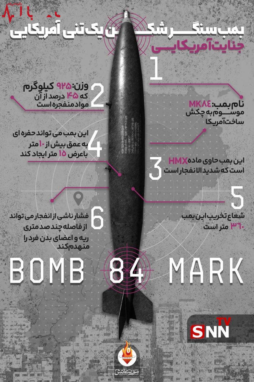 بمب سنگر شکن یک تنی ساخت آمریکا در بیروت