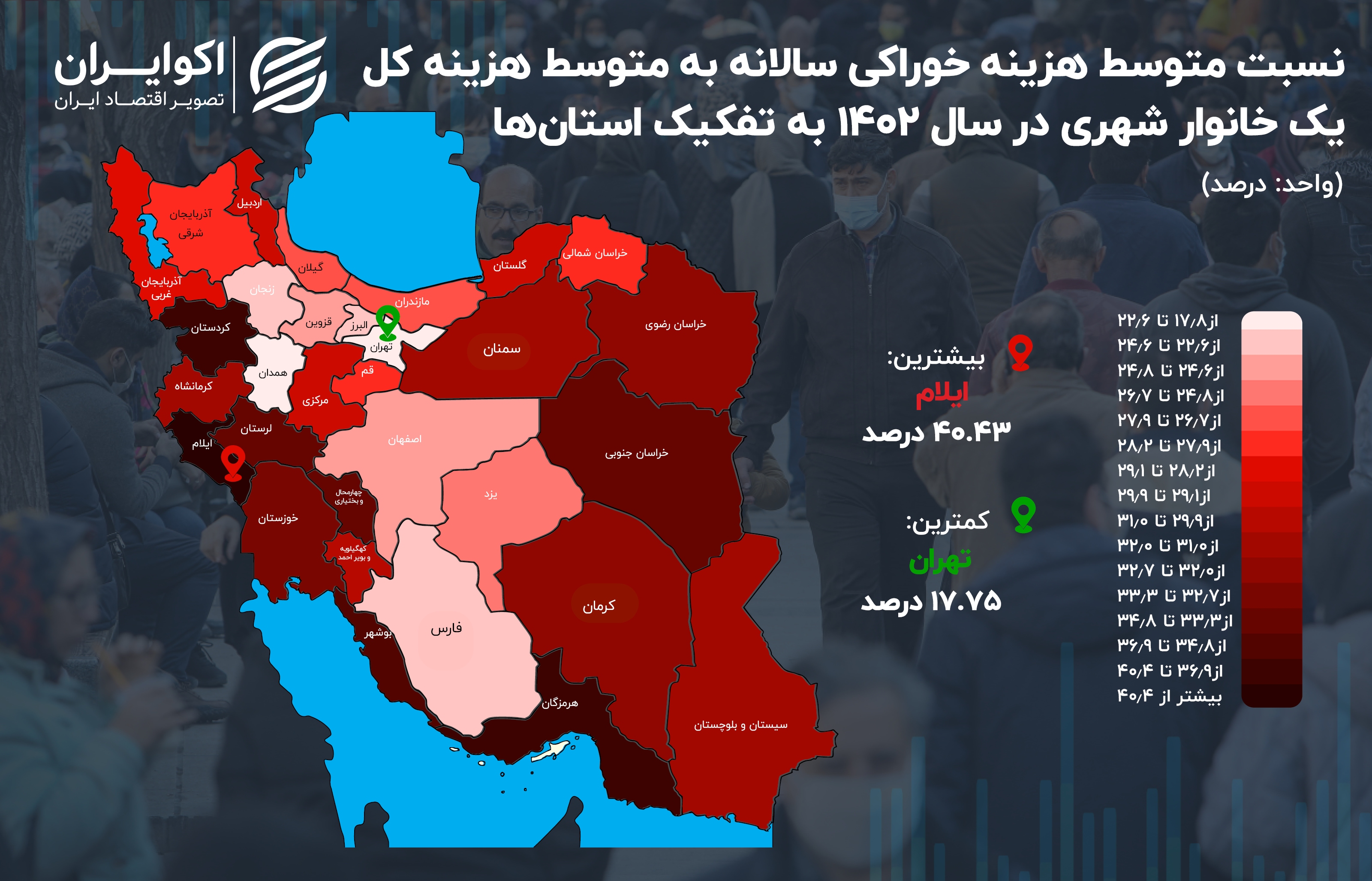 کدام استان کمترین سطح رفاه را دارد؟ + نمودار