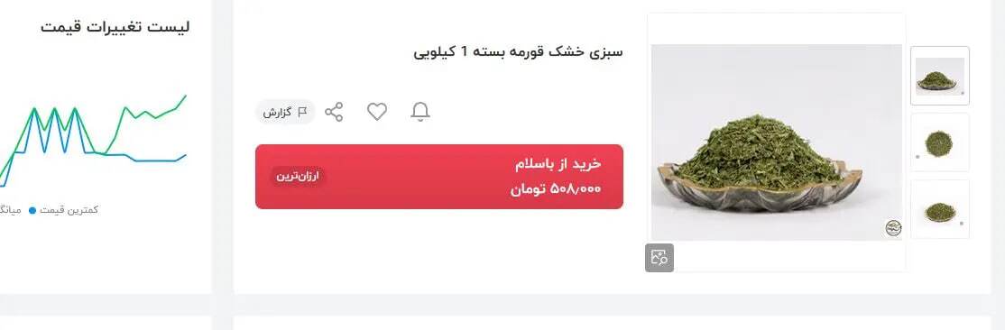 سبزی قورمه میلیونی شد!