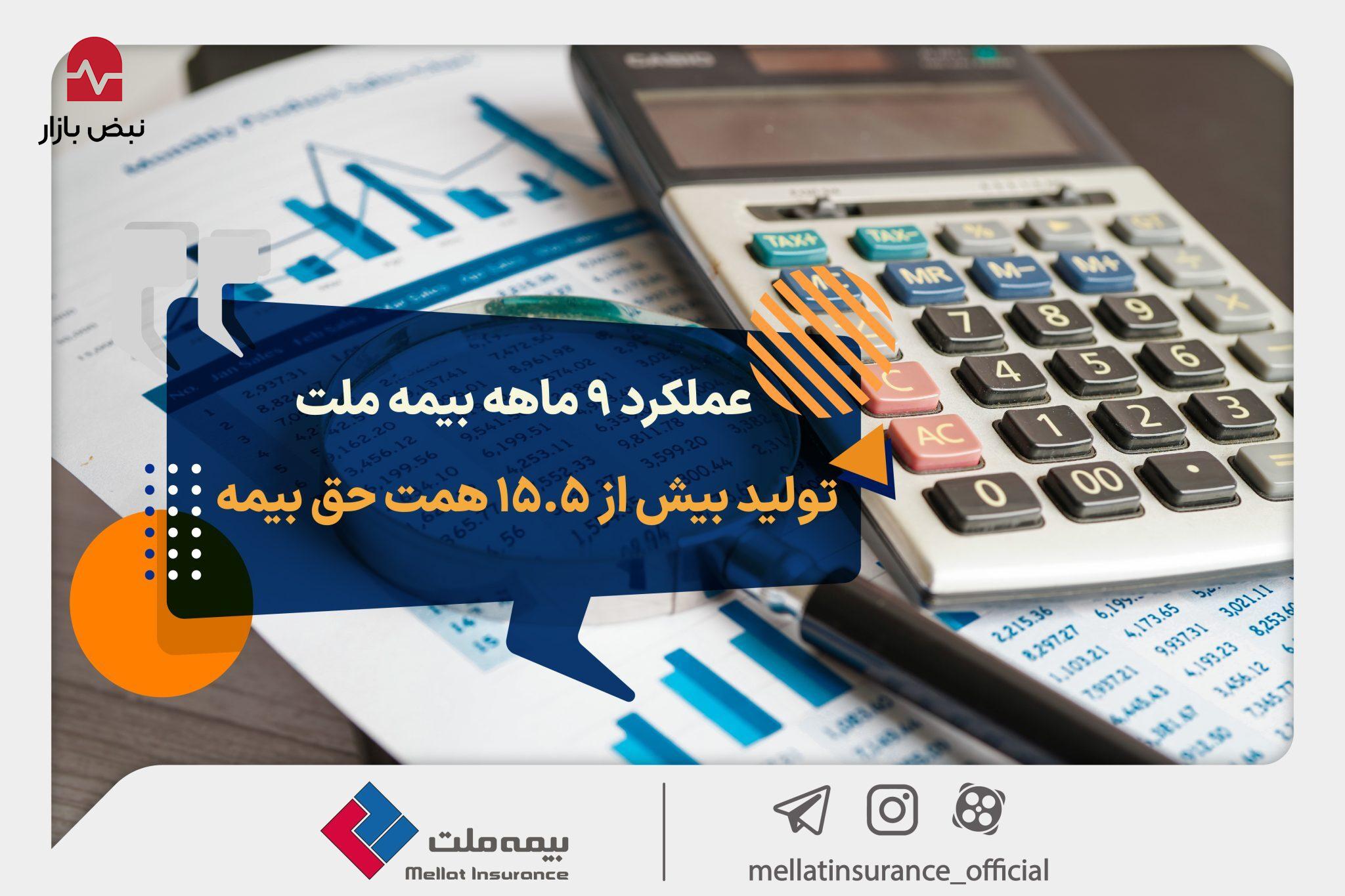 عملکرد ۹ ماهه بیمه ملت؛ تولید بیش از ۱۵.۵ همت حق بیمه