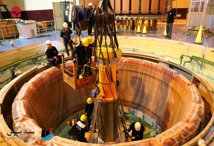 گامی مهم در تعمیرات واحد ۲ نیروگاه مارون؛ دمونتاژ شفت ژنراتور و لاوربراکت با موفقیت انجام شد