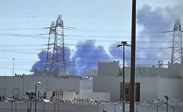 تصویر سوختن تأسیسات نظامی آمریکا در بحرین