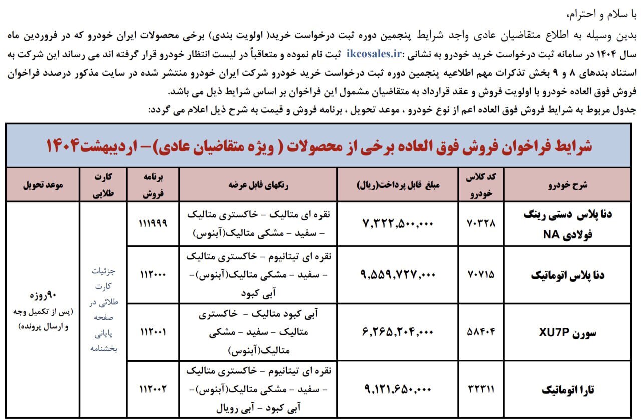 پیش فروش ایران خودرو پیش فروش ایران خودرو