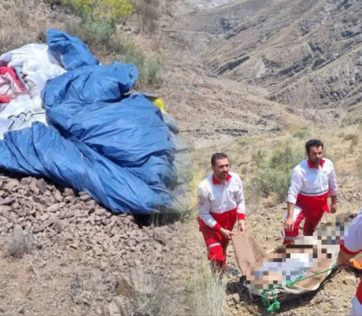سقوط مرگبار پاراگلایدر در الموت قزوین