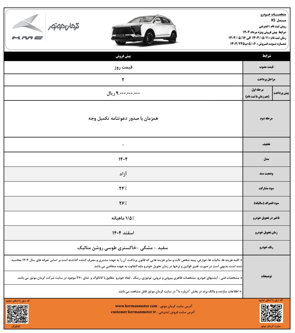 آغاز پیش‌فروش محصولات J۷ و X۵ با موعد تحویل اسفند ۱۴۰۴