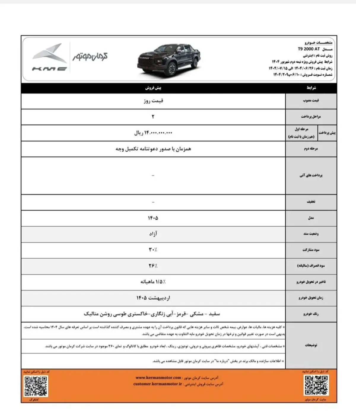 فروش ویژه کرمان‌موتور آغاز شد