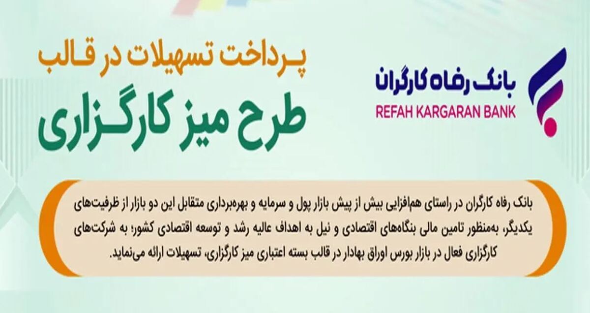 طرح تسهیلاتی «میز کارگزاری» بانک رفاه کارگران بازنگری و تمدید شد