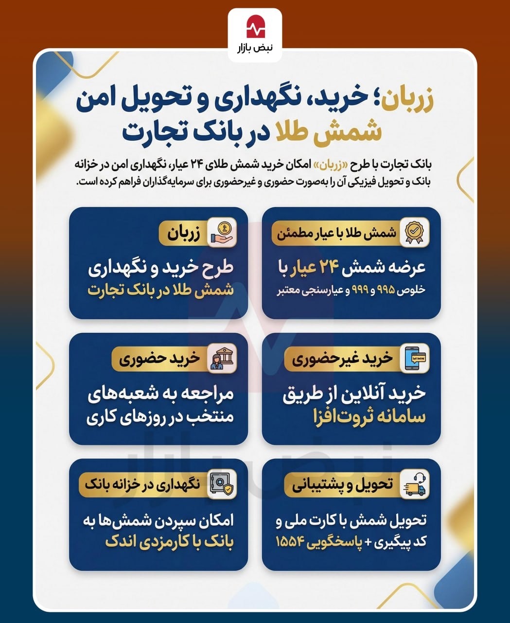 خرید مطمئن طلا با بانک تجارت