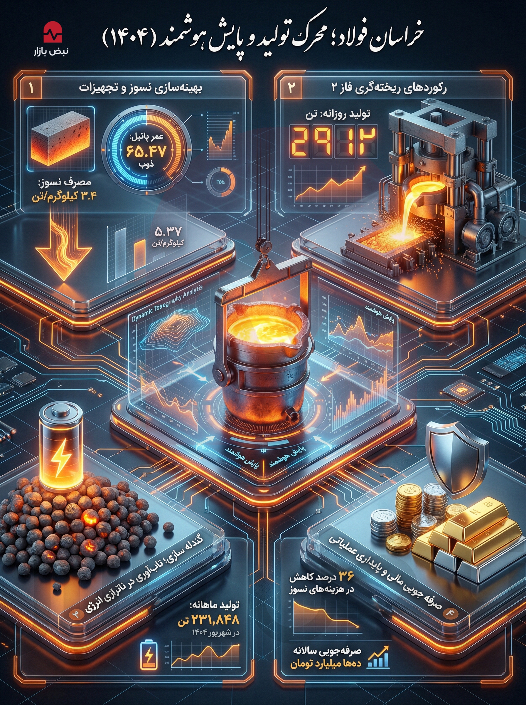 تحول در مهندسی تولید و عبور از رکوردهای عملیاتی در فولاد شرق خراسان