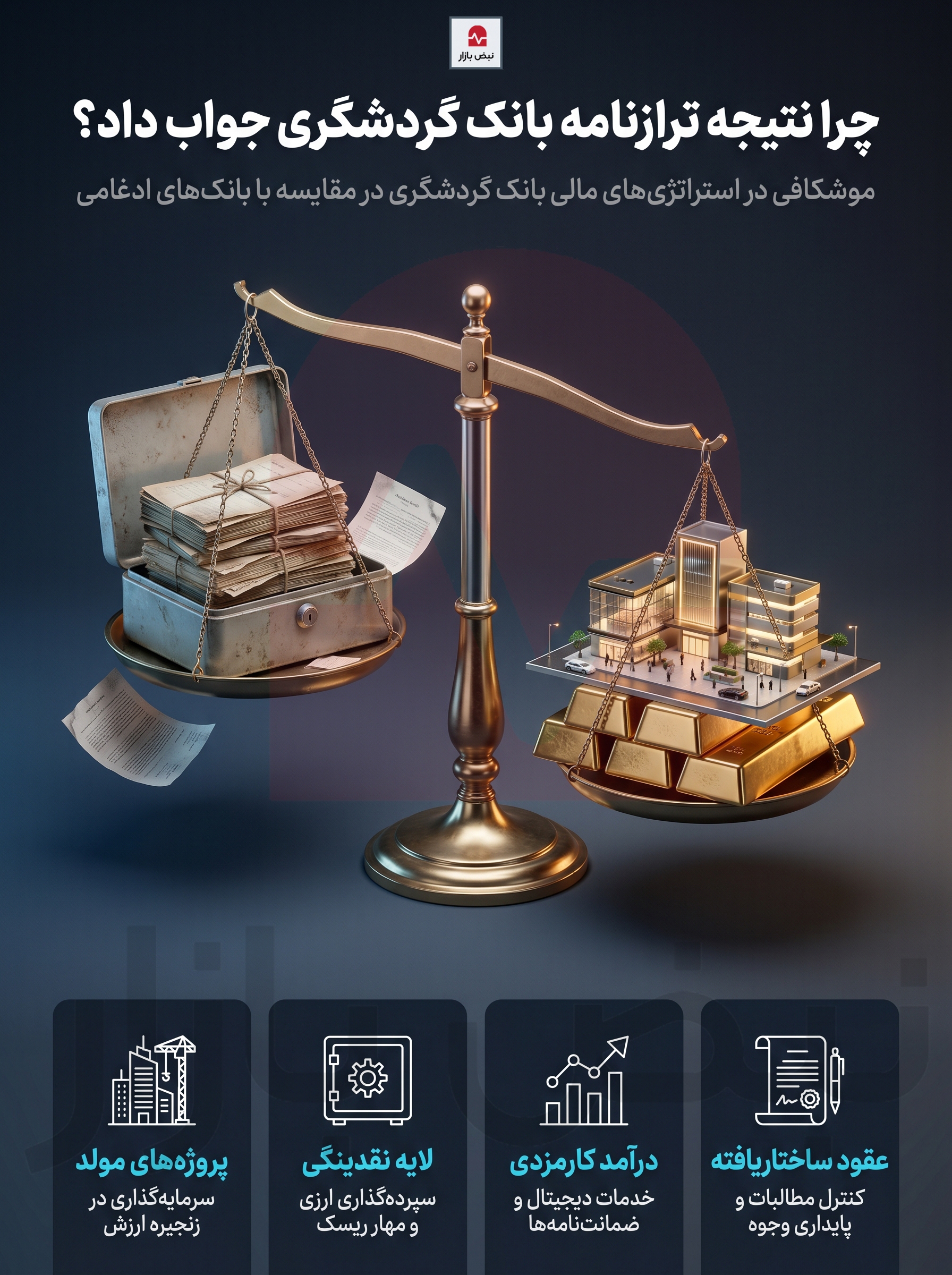 موشکافی در استراتژی‌های مالی بانک گردشگری در مقایسه با بانک‌های ادغامی+اینفوگرافیک