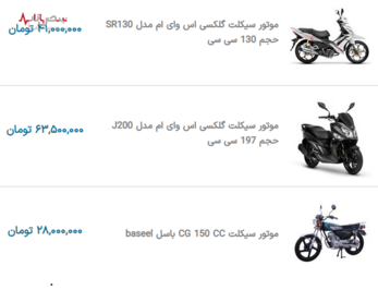 قیمت به روز موتورسیکلت در نبض بازار ایران ۹ دی ۱۴۰۰