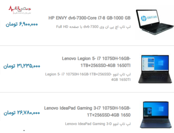 قیمت روز لپ تاپ ایسوس و لنوو امروز در بازار تهران ۱۳ دی ۱۴۰۰
